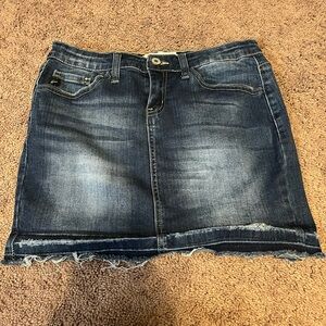 KanCan Dark Blue Distressed Mini Skirt size 26